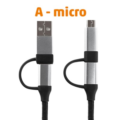 USB töltőkábel, 4in1, 1.5m - USB MULTI